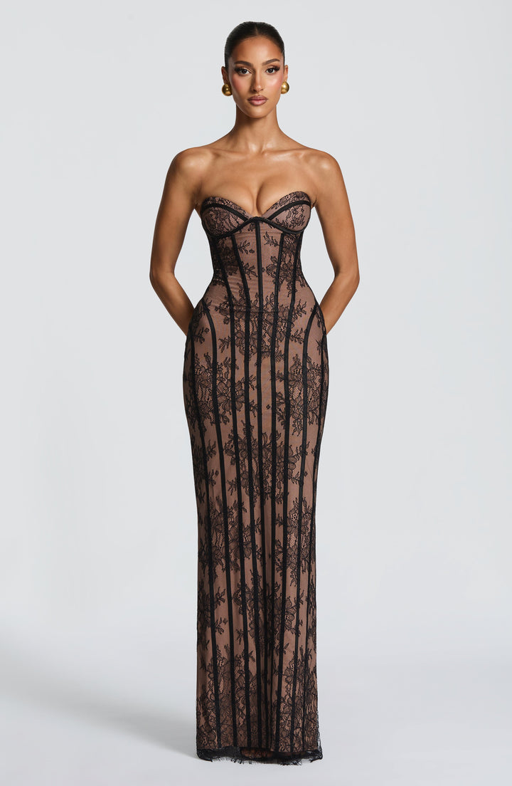 Sian | Lace Maxi Dress - Black