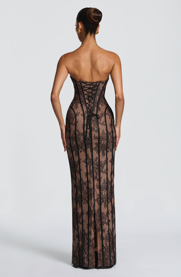 Sian | Lace Maxi Dress - Black