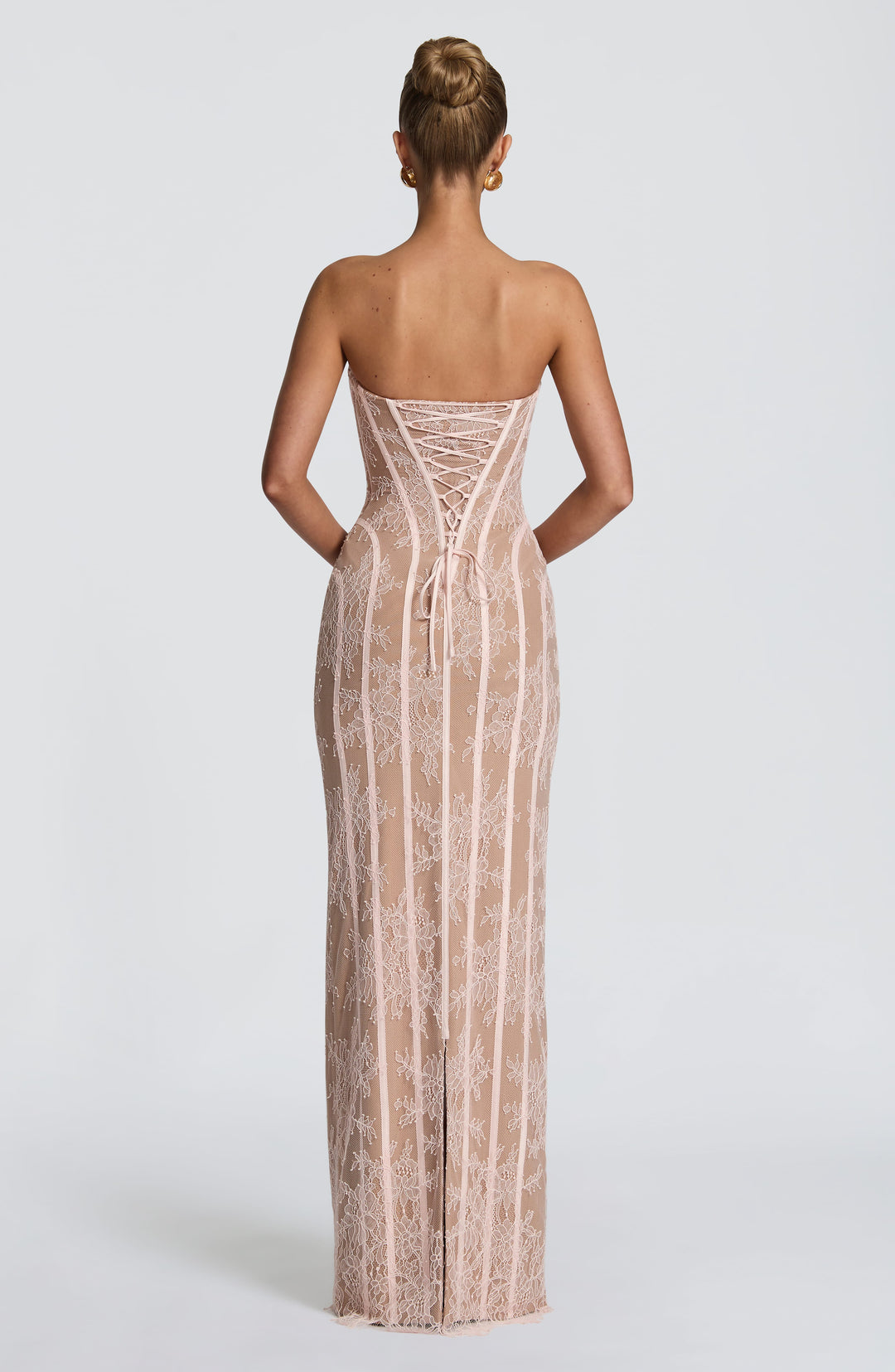 Sian | Lace Maxi Dress - Blush