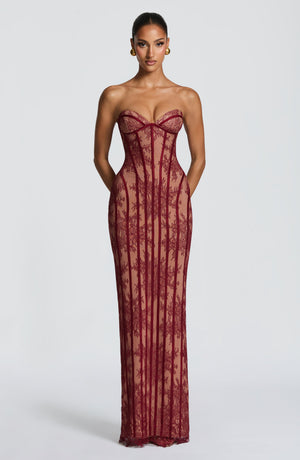 Sian Maxi Dress - Burgundy
