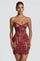 Sian | Lace Mini Dress - Burgundy