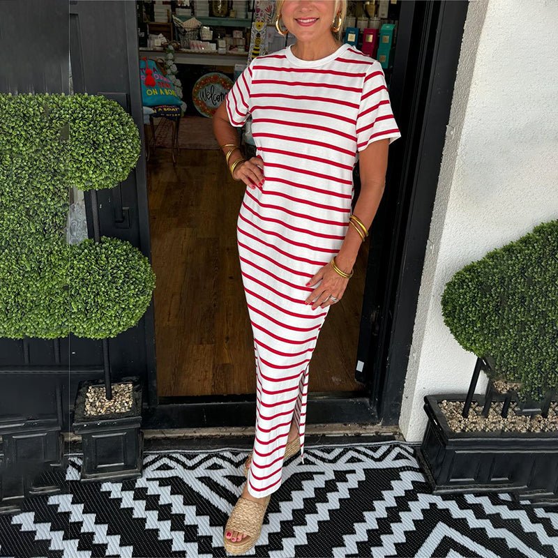 Ivia | Striped Maxi Elegance Dress