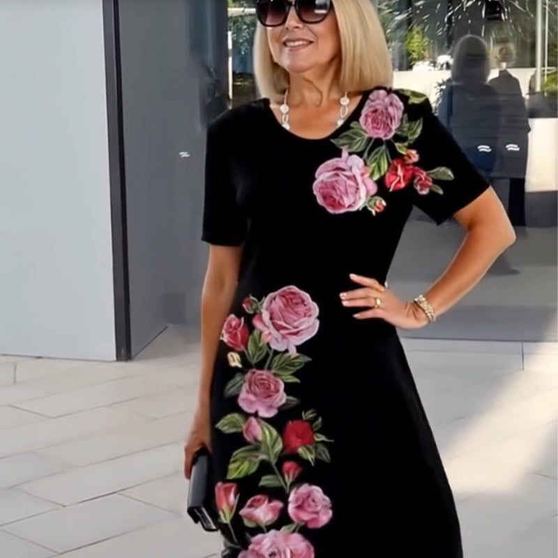 Ruby | Graceful Floral A-Line Dress