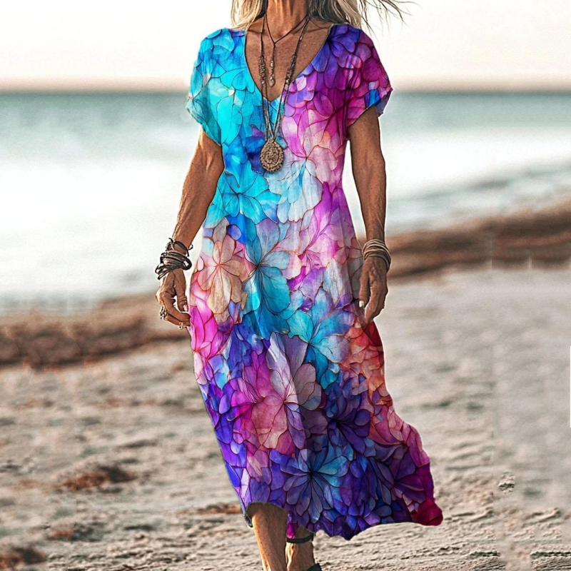 Demitry | Airy Vintage Print Midi Dress