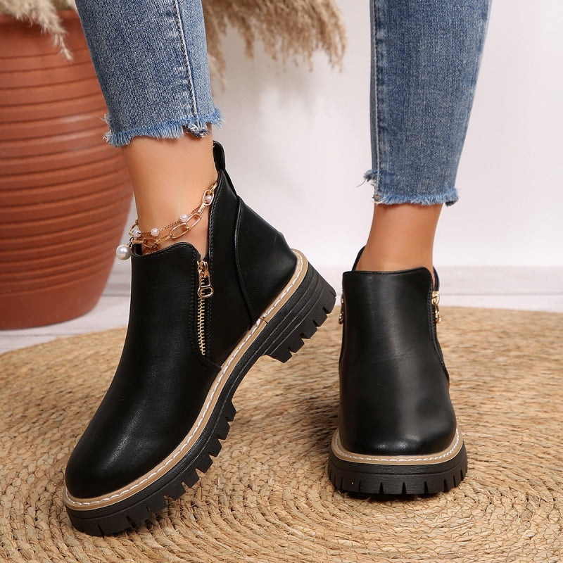 Clara - Comfort Zip Ankle Boots