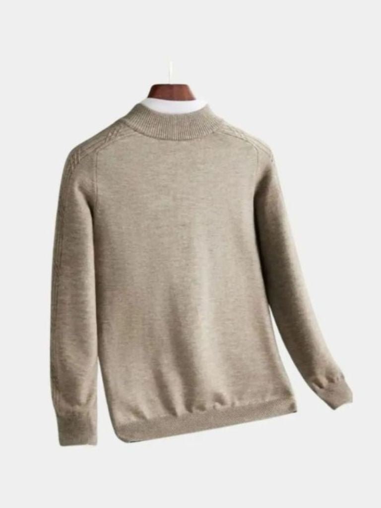 Strathmore | Stripe Quarter Zip Wool Sweater