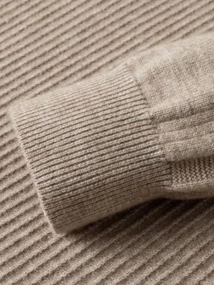 Strathmore | Stripe Quarter Zip Wool Sweater