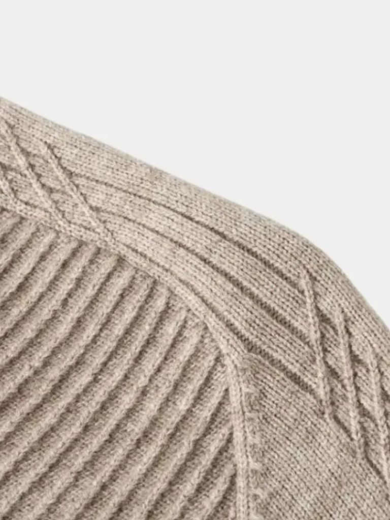 Strathmore | Stripe Quarter Zip Wool Sweater
