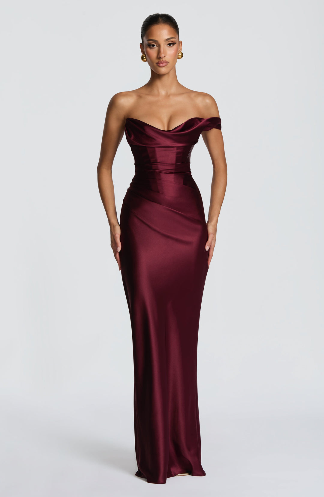 Thalassa | One-Shoulder Maxi Dress - Cherry Lacquer