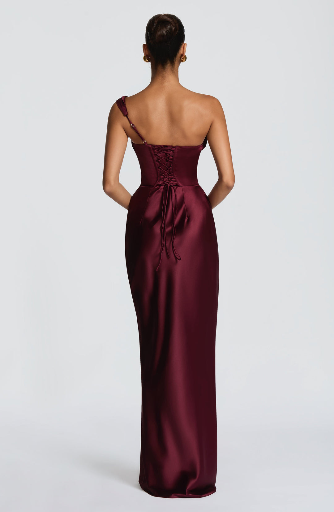 Thalassa | One-Shoulder Maxi Dress - Cherry Lacquer