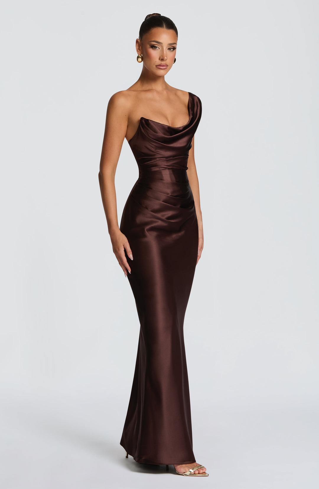 Thalassa | One-Shoulder Maxi Dress - Plum Brown