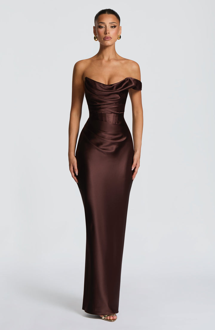 Thalassa | One-Shoulder Maxi Dress - Plum Brown