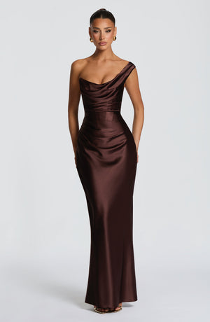 Thalassa | One-Shoulder Maxi Dress - Plum Brown