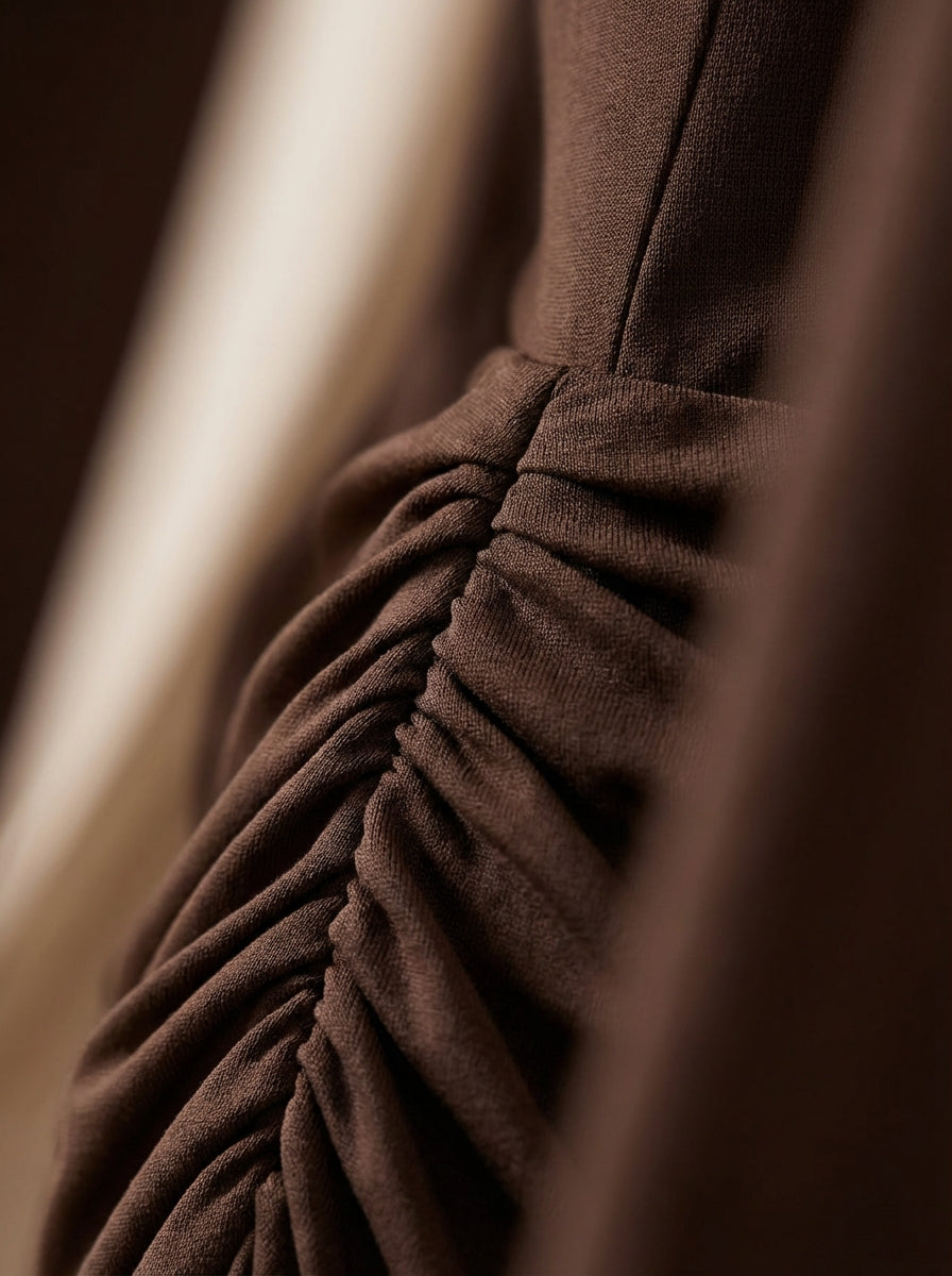 Carmine | Ruched Mini Dress - Brown