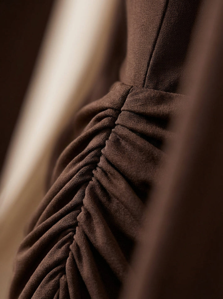 Carmine | Ruched Mini Dress - Brown