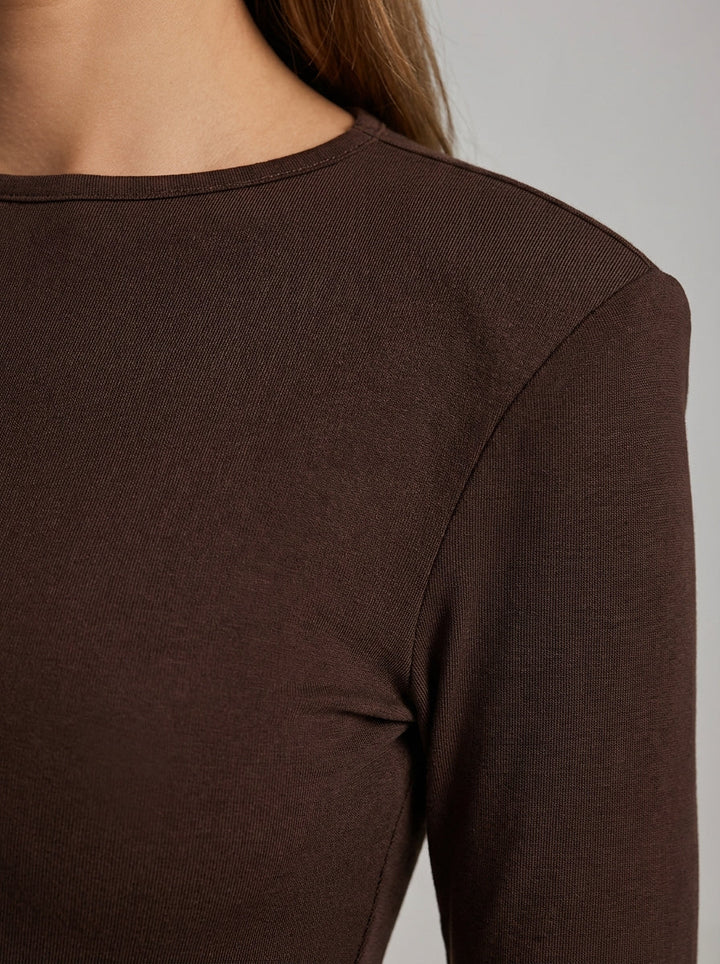 Carmine | Ruched Mini Dress - Brown