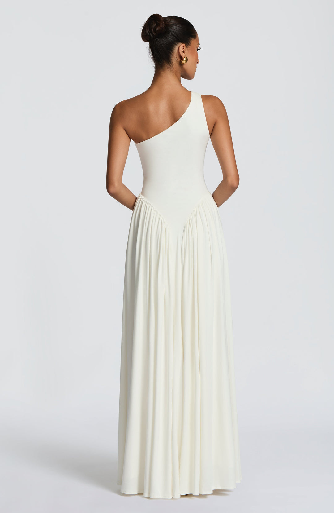 Vespera | One-Shoulder Maxi Dress - Ivory