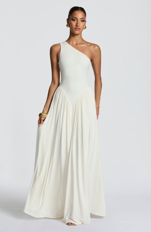 Vespera | One-Shoulder Maxi Dress - Ivory