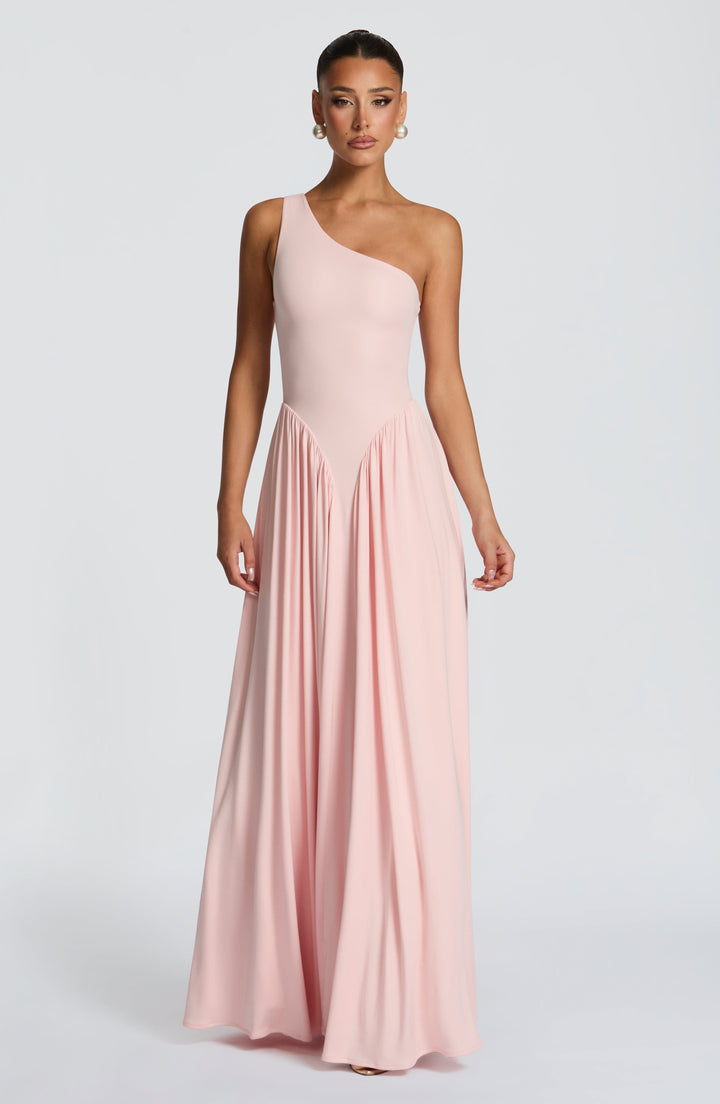 Vespera | One-Shoulder Maxi Dress - Blush