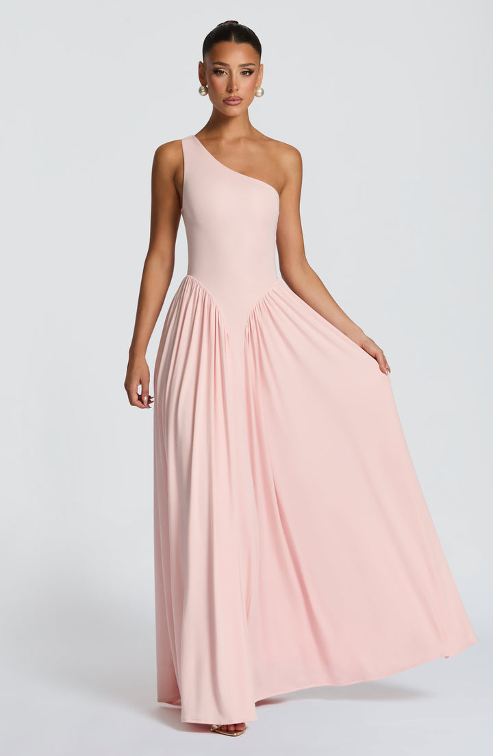 Vespera | One-Shoulder Maxi Dress - Blush