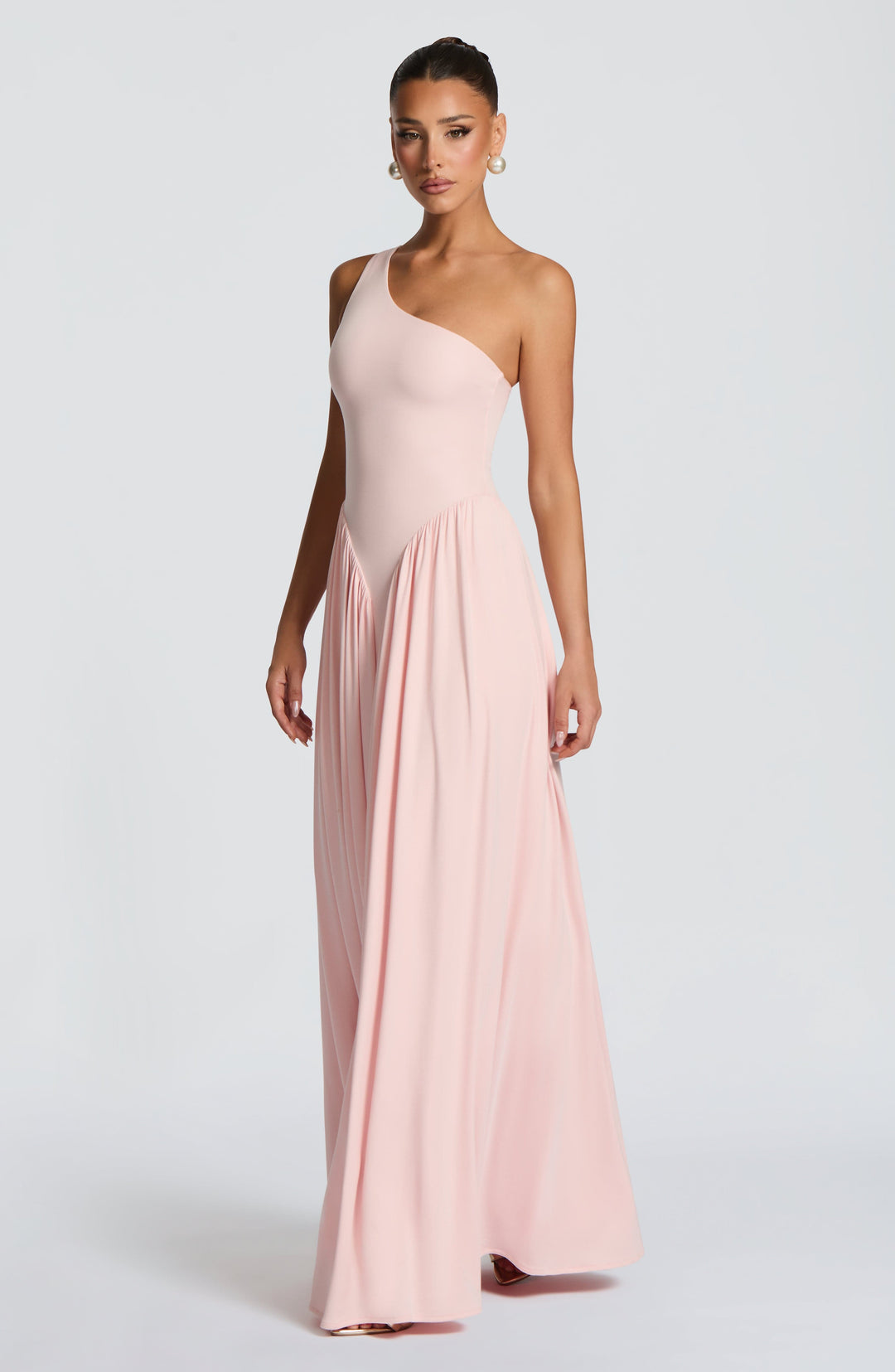 Vespera | One-Shoulder Maxi Dress - Blush
