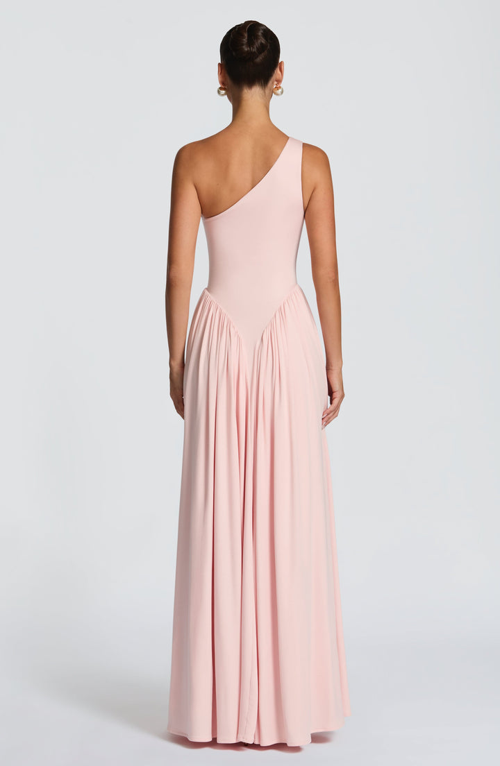 Vespera | One-Shoulder Maxi Dress - Blush