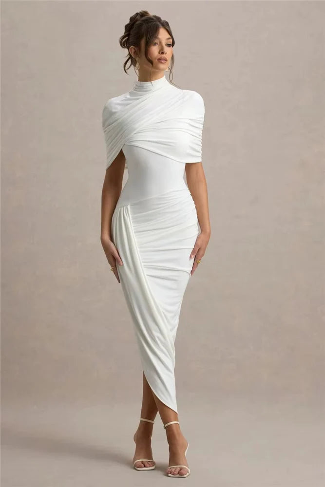 Lyra | Bodycon Maxi Dress - White