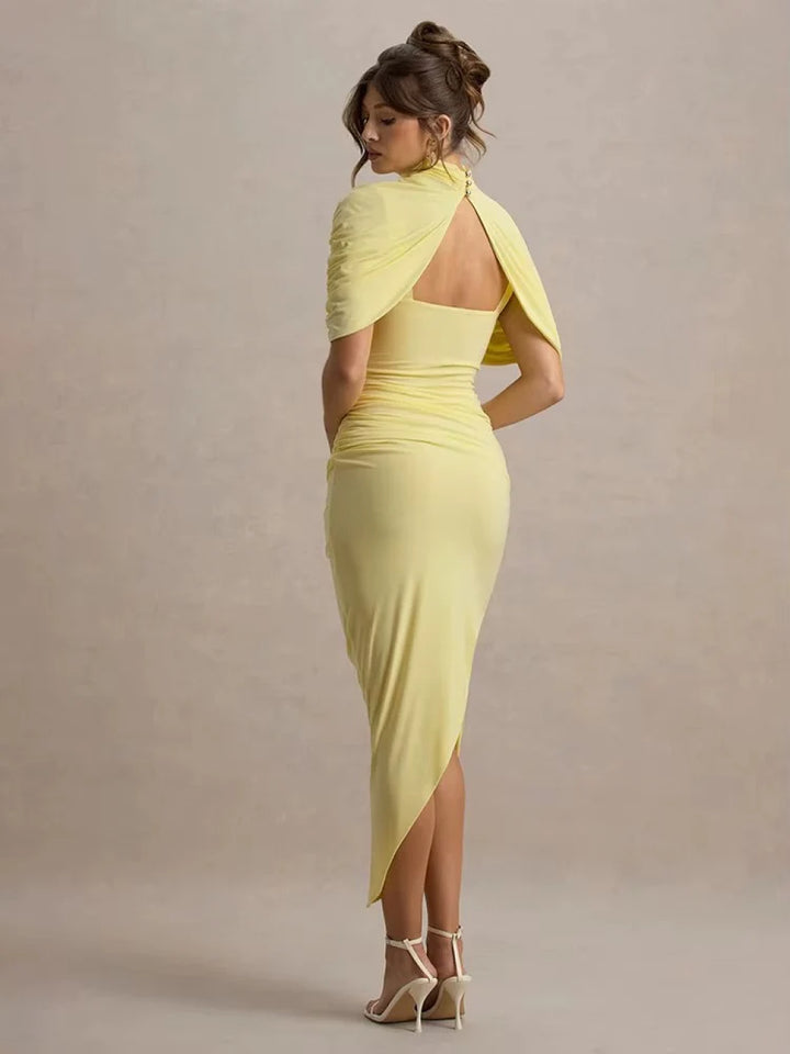 Lyra | Bodycon Maxi Dress - Yellow