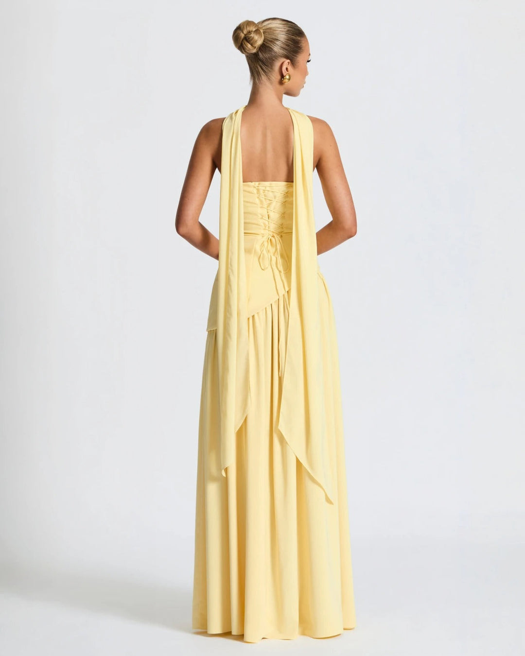 Elara | Sculpted Halter Maxi Dress