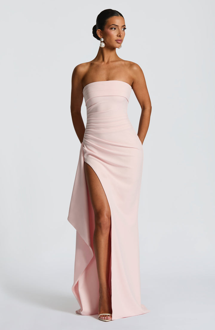 Zafira | Ruched Maxi Dress - Blush