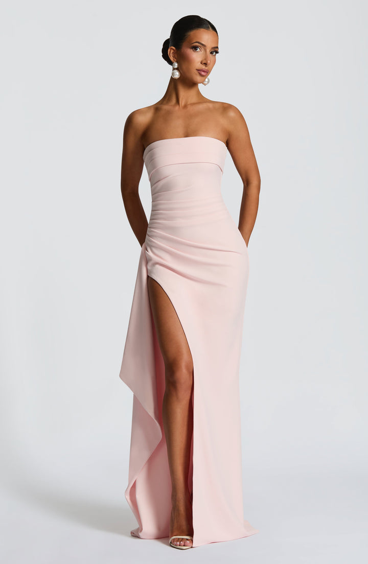 Zafira | Ruched Maxi Dress - Blush