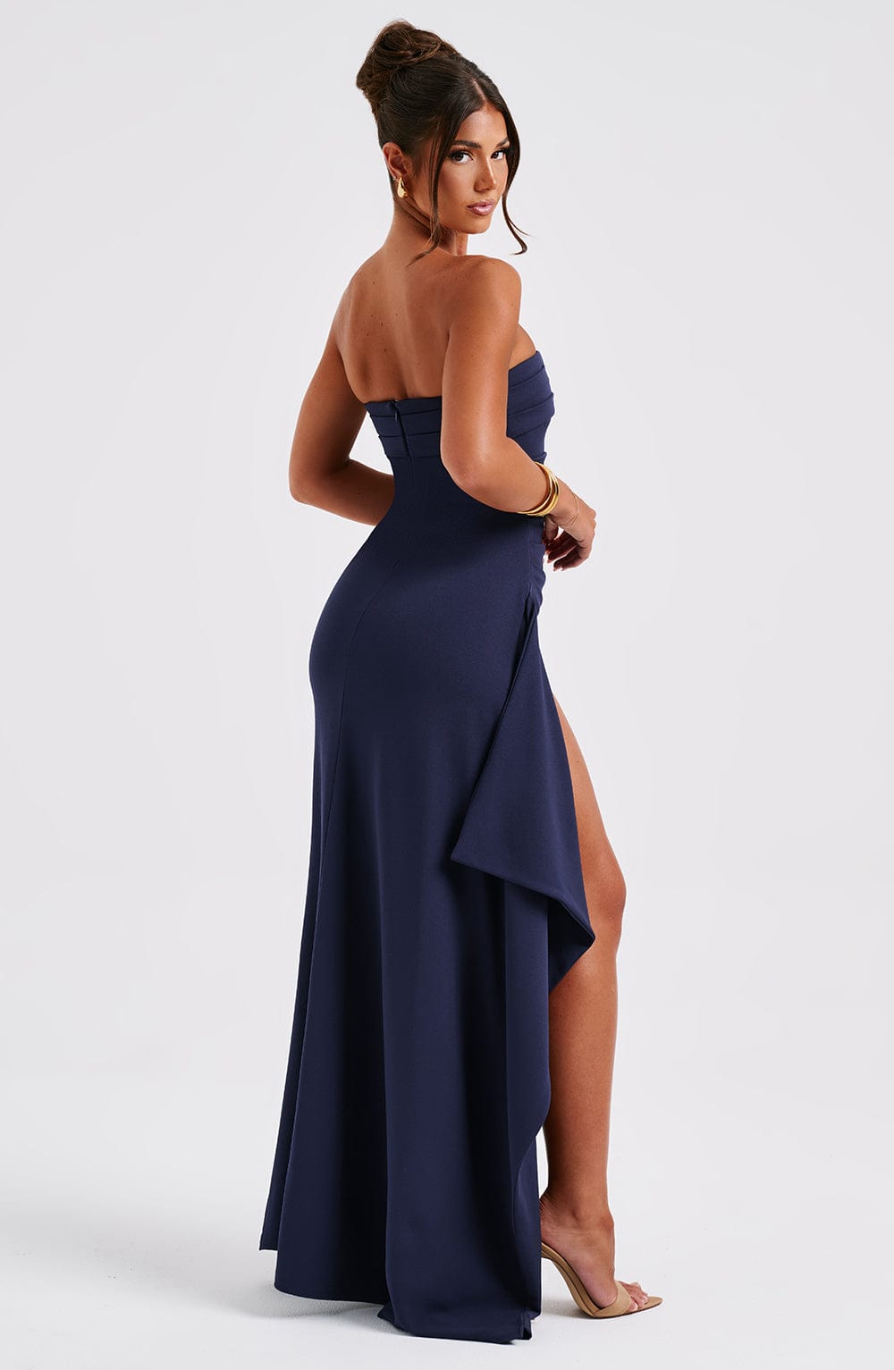 Zafira | Ruched Maxi Dress - Navy