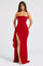 Zafira | Ruched Maxi Dress - Red