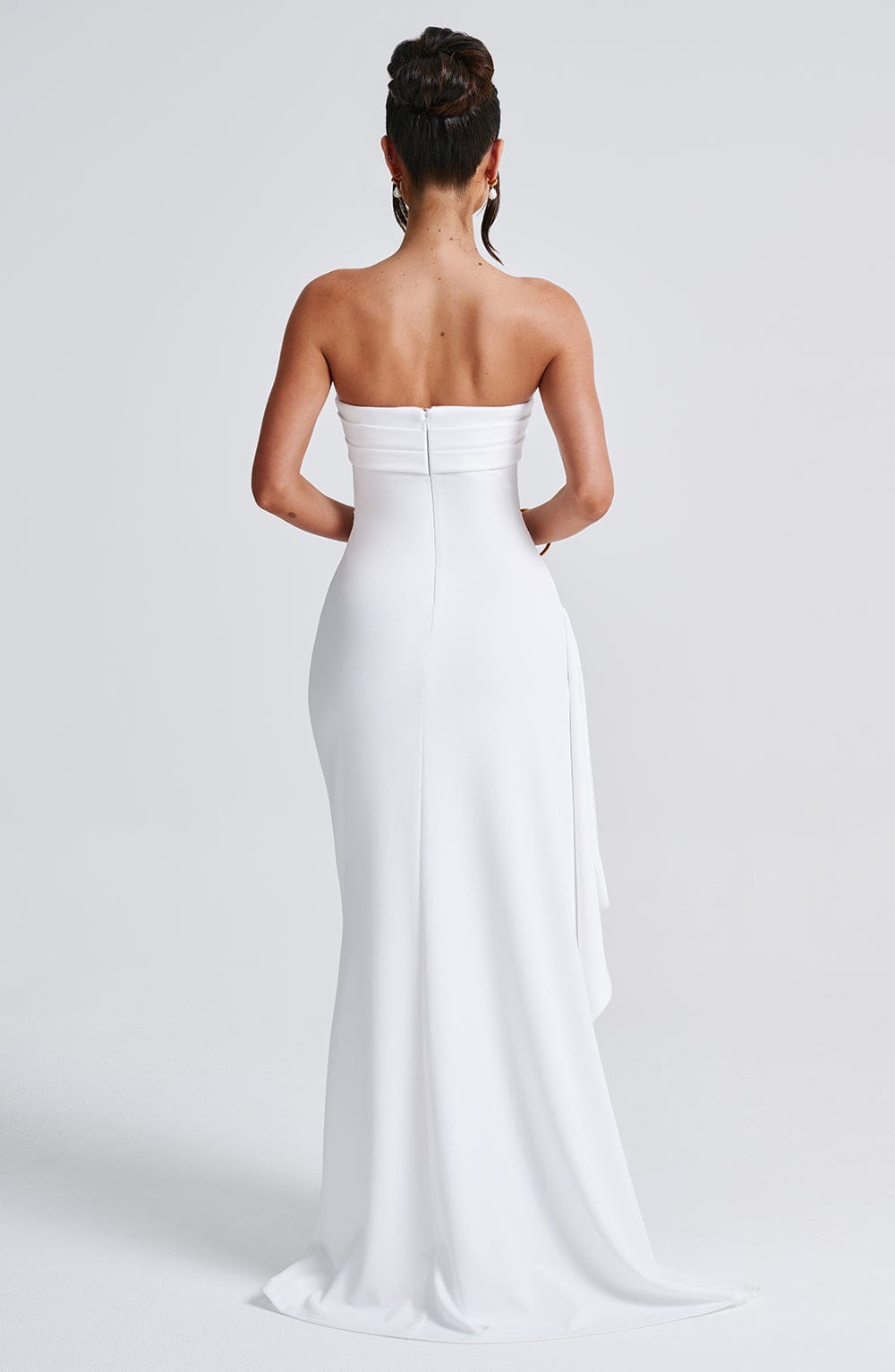 Zafira | Ruched Maxi Dress - White